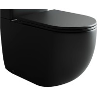 Унитаз-компакт Ceramicanova Metropol CN4001-BMB/CN4001-TMB, безободковый, быстросъемная крышка-сиденье микролифт, цвет черный матовый, сантехфарфор