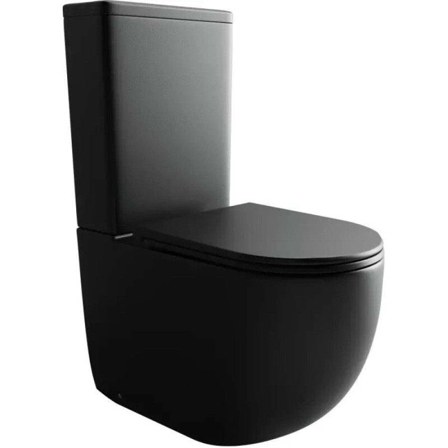 Унитаз-компакт Ceramicanova Metropol CN4001-BMB/CN4001-TMB, безободковый, быстросъемная крышка-сиденье микролифт, цвет черный матовый, сантехфарфор