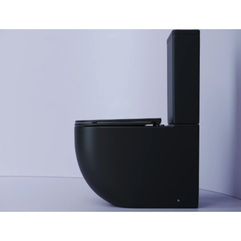 Унитаз-компакт Ceramicanova Metropol CN4001-BMB/CN4001-TMB, безободковый, быстросъемная крышка-сиденье микролифт, цвет черный матовый, сантехфарфор