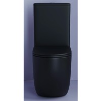 Унитаз-компакт Ceramicanova Metropol CN4001-BMB/CN4001-TMB, безободковый, быстросъемная крышка-сиденье микролифт, цвет черный матовый, сантехфарфор