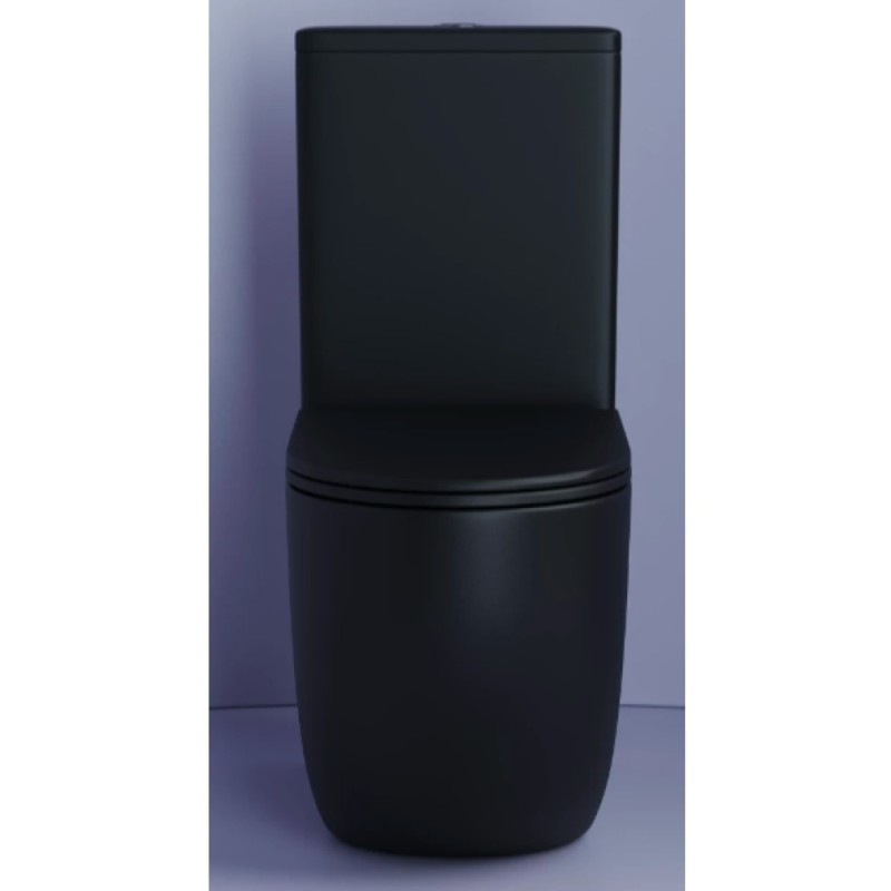 Унитаз-компакт Ceramicanova Metropol CN4001-BMB/CN4001-TMB, безободковый, быстросъемная крышка-сиденье микролифт, цвет черный матовый, сантехфарфор