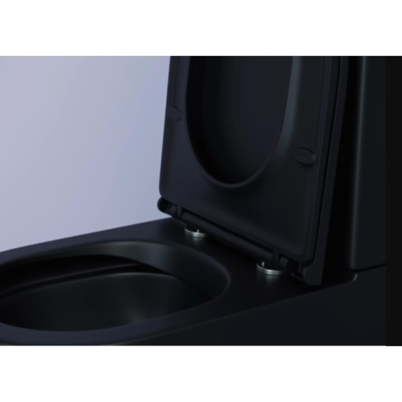 Унитаз-компакт Ceramicanova Metropol CN4001-BMB/CN4001-TMB, безободковый, быстросъемная крышка-сиденье микролифт, цвет черный матовый, сантехфарфор