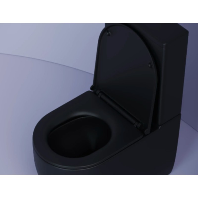 Унитаз-компакт Ceramicanova Metropol CN4001-BMB/CN4001-TMB, безободковый, быстросъемная крышка-сиденье микролифт, цвет черный матовый, сантехфарфор