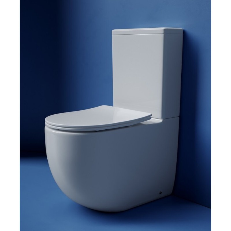 Напольный унитаз Ceramicanova Metropol CN4001T-B/CN4001-T, безободковый, смыв Торнадо, сиденье микролифт, белый, сантехфарфор