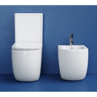 Напольный унитаз Ceramicanova Metropol CN4001T-B/CN4001-T, безободковый, смыв Торнадо, сиденье микролифт, белый, сантехфарфор