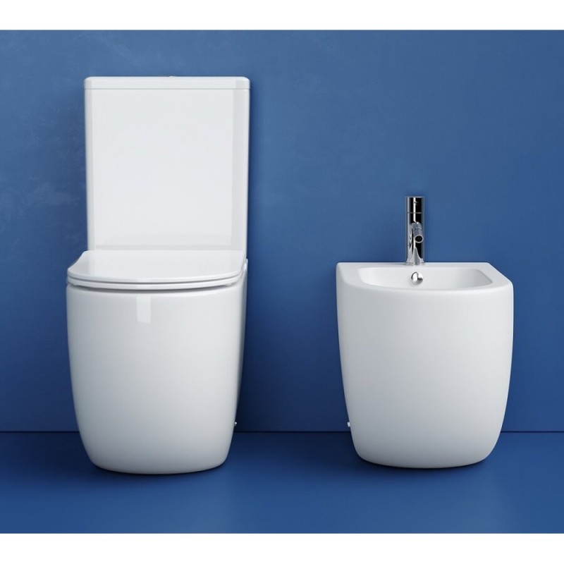 Напольный унитаз Ceramicanova Metropol CN4001T-B/CN4001-T, безободковый, смыв Торнадо, сиденье микролифт, белый, сантехфарфор