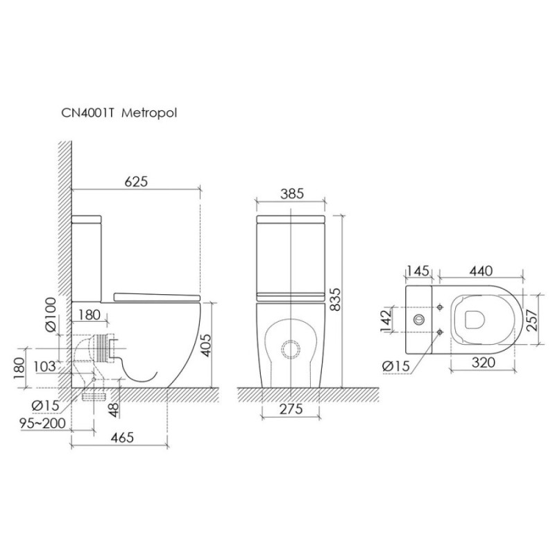 Напольный унитаз Ceramicanova Metropol CN4001T-B/CN4001-T, безободковый, смыв Торнадо, сиденье микролифт, белый, сантехфарфор