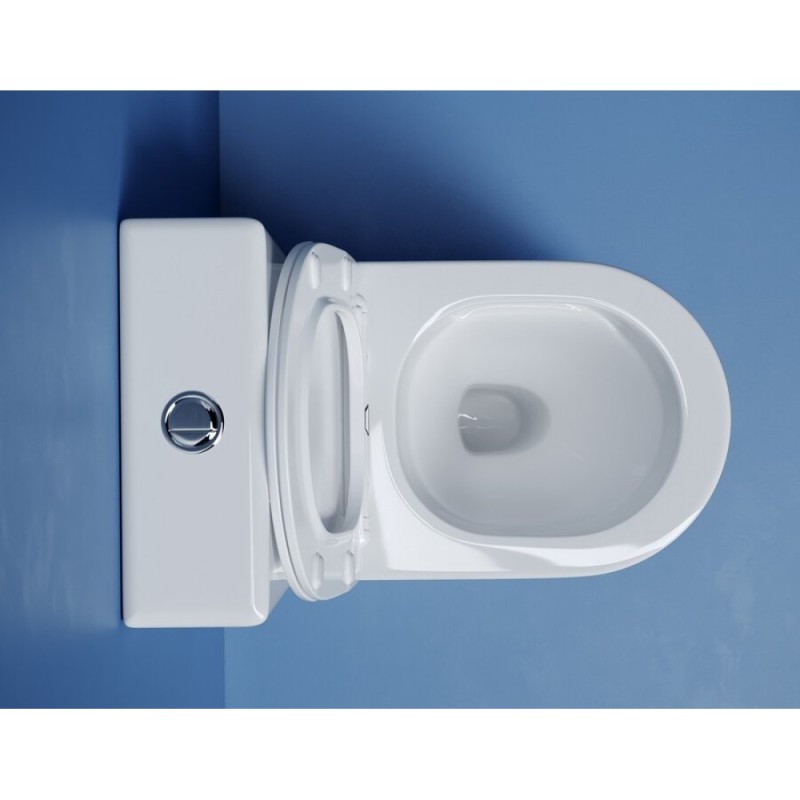 Напольный унитаз Ceramicanova Metropol CN4001T-B/CN4001-T, безободковый, смыв Торнадо, сиденье микролифт, белый, сантехфарфор