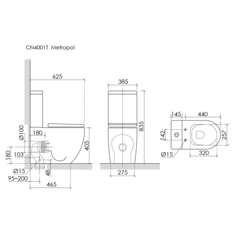 Напольный унитаз Ceramicanova Metropol CN4001T-BMB/CN4001-TMB, безободковый, смыв Торнадо, сиденье микролифт, черный матовый, сантехфарфор