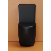 Напольный унитаз Ceramicanova Metropol CN4001T-BMB/CN4001-TMB, безободковый, смыв Торнадо, сиденье микролифт, черный матовый, сантехфарфор