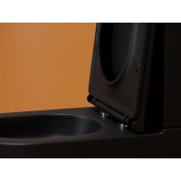 Напольный унитаз Ceramicanova Metropol CN4001T-BMB/CN4001-TMB, безободковый, смыв Торнадо, сиденье микролифт, черный матовый, сантехфарфор