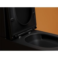 Напольный унитаз Ceramicanova Metropol CN4001TMB, безободковый, смыв торнадо, сиденье микролифт, черный матовый