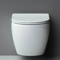 Подвесной безободковый унитаз Ceramicanova Metropol CN4002 Rimless, крышка микролифт, сантехфарфор