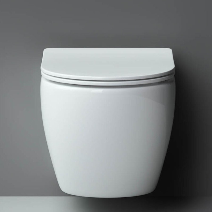 Подвесной безободковый унитаз Ceramicanova Metropol CN4002 Rimless, крышка микролифт, сантехфарфор