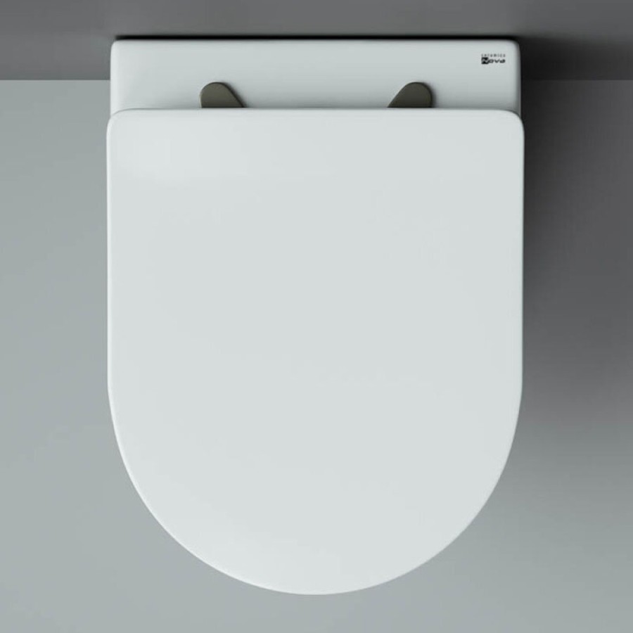 Подвесной безободковый унитаз Ceramicanova Metropol CN4002 Rimless, крышка микролифт, сантехфарфор