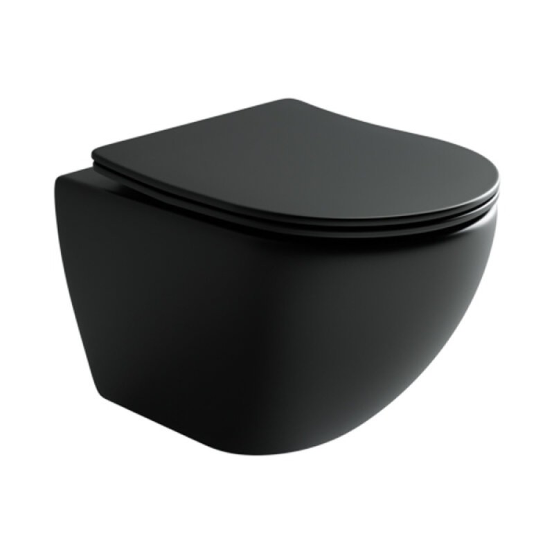 Инсталляция Ceramicanova Envision с унитазом Ceramicanova Metropol CN4002MB_1001B_1000 Rimless CN4002MB, крышка микролифт, сантехфарфор, клавиша Round чёрный матовый