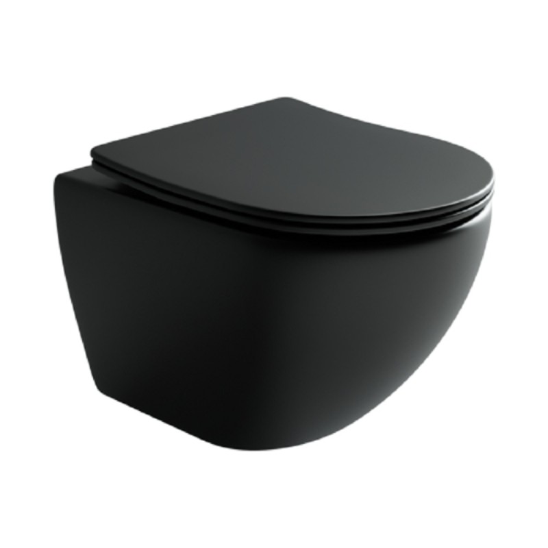 Сет 4 в 1: инсталляция Ceramicanova Envision с подвесным унитазом Metropol CN4002MB_1001M_1000 Rimless CN4002MB, сантехфарфор, шумоизоляция, кнопка смыва Round хром матовый