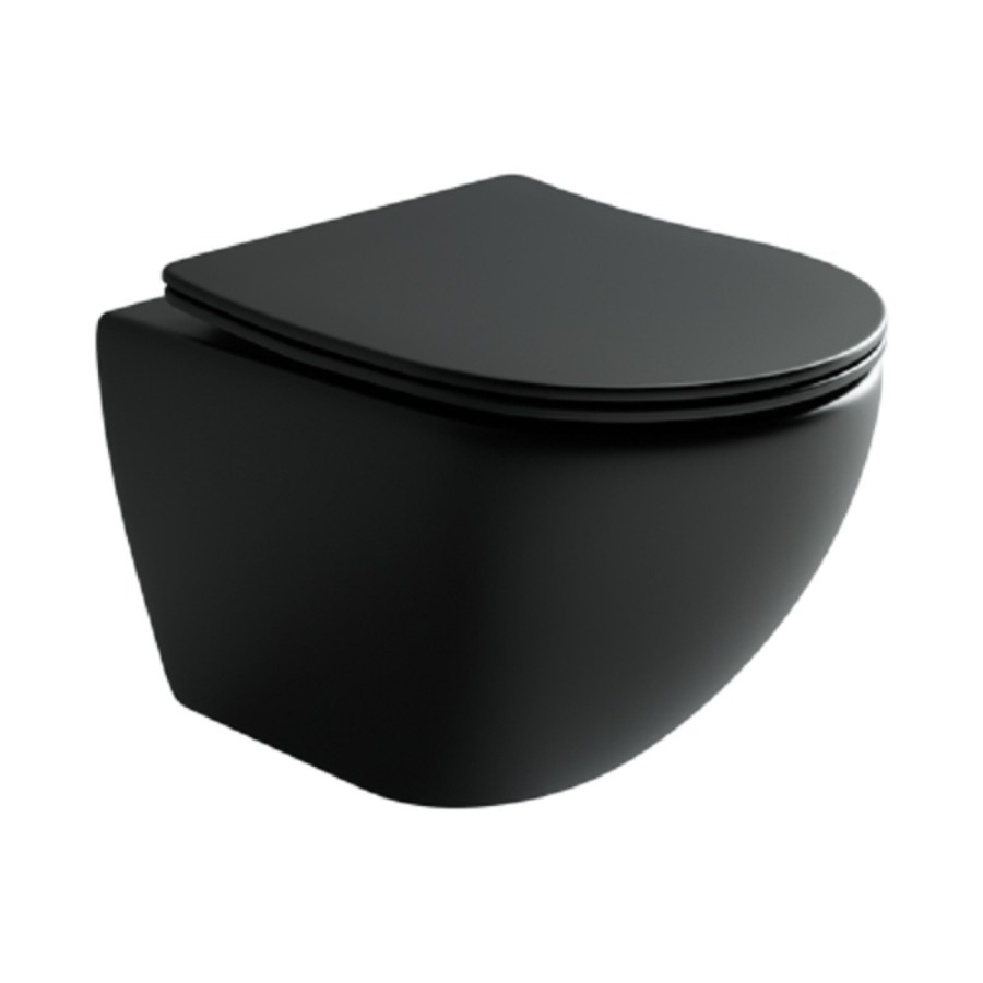 Сет 4 в 1: инсталляция Ceramicanova Envision с подвесным унитазом Metropol CN4002MB_1001M_1000 Rimless CN4002MB, сантехфарфор, шумоизоляция, кнопка смыва Round хром матовый