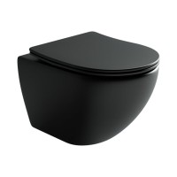 Инсталляция Ceramicanova Envision с унитазом Ceramicanova Metropol CN4002MB_1002B_1000 Rimless CN4002MB, крышка микролифт, сантехфарфор, клавиша Flat черный матовый