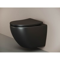 Инсталляция Ceramicanova Envision с унитазом Ceramicanova Metropol CN4002MB_1002B_1000 Rimless CN4002MB, крышка микролифт, сантехфарфор, клавиша Flat черный матовый