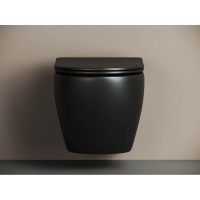 Подвесной безободковый унитаз Ceramicanova Metropol CN4002MB Rimless черный матовый, сиденье микролифт, сантехфарфор
