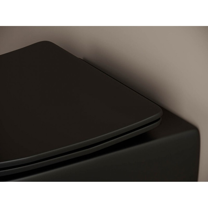 Подвесной безободковый унитаз Ceramicanova Metropol CN4002MB Rimless черный матовый, сиденье микролифт, сантехфарфор