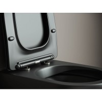 Подвесной безободковый унитаз Ceramicanova Metropol CN4002MB Rimless черный матовый, сиденье микролифт, сантехфарфор
