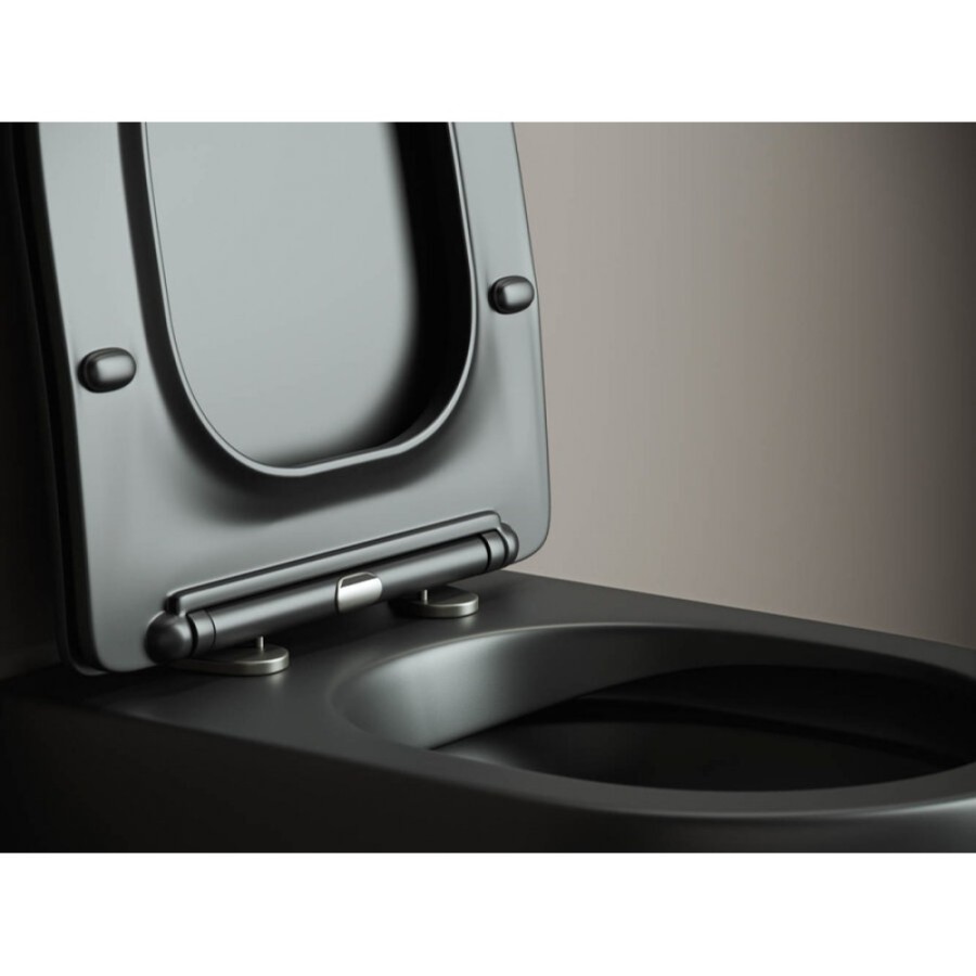 Подвесной безободковый унитаз Ceramicanova Metropol CN4002MB Rimless черный матовый, сиденье микролифт, сантехфарфор