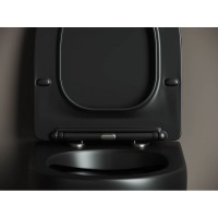 Подвесной безободковый унитаз Ceramicanova Metropol CN4002MB Rimless черный матовый, сиденье микролифт, сантехфарфор