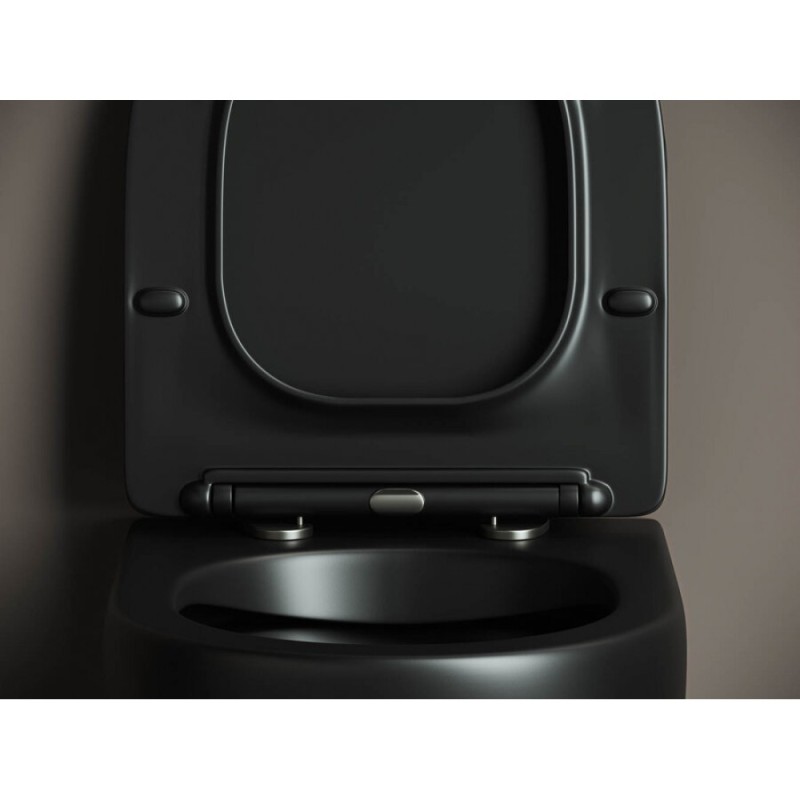 Подвесной безободковый унитаз Ceramicanova Metropol CN4002MB Rimless черный матовый, сиденье микролифт, сантехфарфор