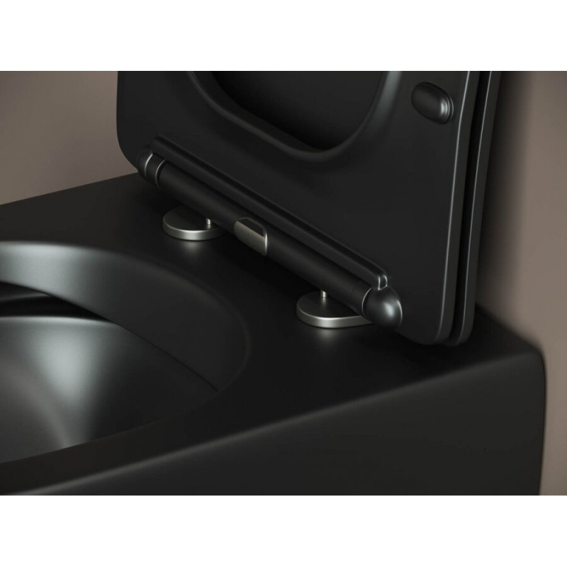 Подвесной безободковый унитаз Ceramicanova Metropol CN4002MB Rimless черный матовый, сиденье микролифт, сантехфарфор