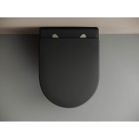 Подвесной безободковый унитаз Ceramicanova Metropol CN4002MB Rimless черный матовый, сиденье микролифт, сантехфарфор