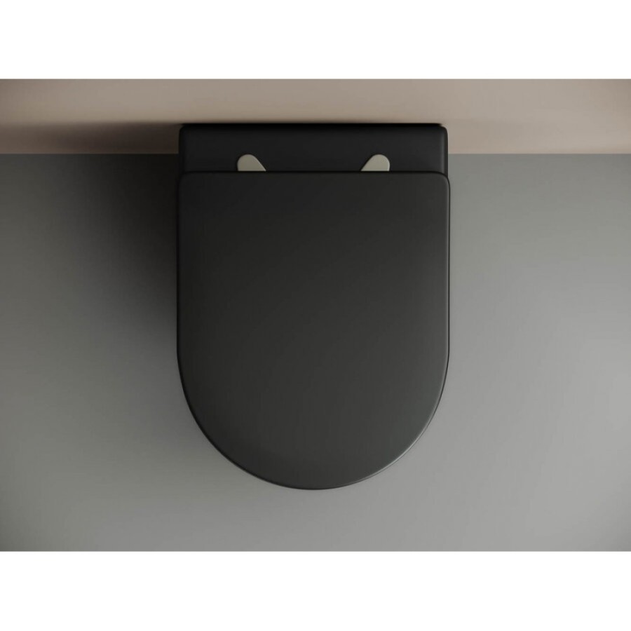 Подвесной безободковый унитаз Ceramicanova Metropol CN4002MB Rimless черный матовый, сиденье микролифт, сантехфарфор