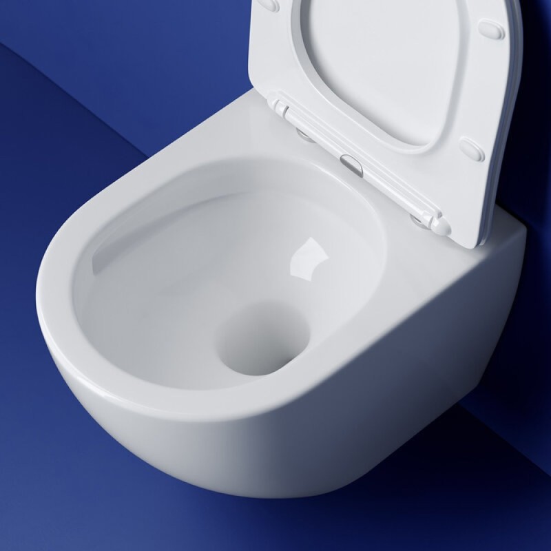 Подвесной безободковый унитаз Ceramicanova Metropol CN4002T Rimless, смыв торнадо, крышка микролифт, сантехфарфор