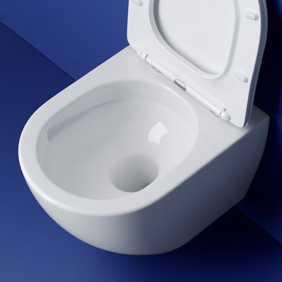 Подвесной безободковый унитаз Ceramicanova Metropol CN4002T Rimless, смыв торнадо, крышка микролифт, сантехфарфор