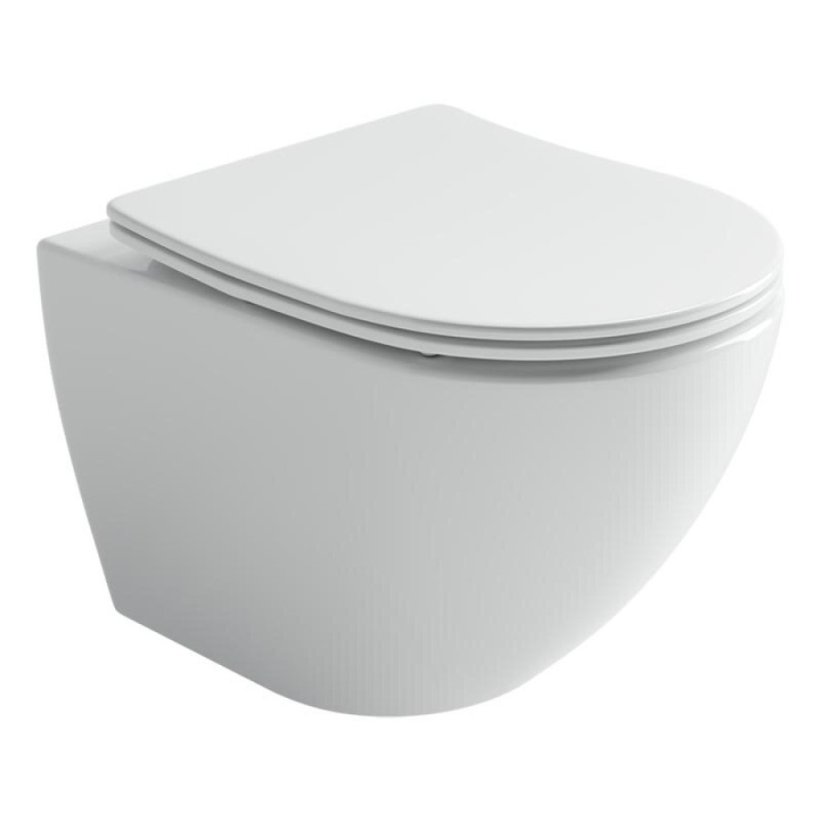 Подвесной безободковый унитаз Ceramicanova Metropol CN4002T Rimless, смыв торнадо, крышка микролифт, сантехфарфор