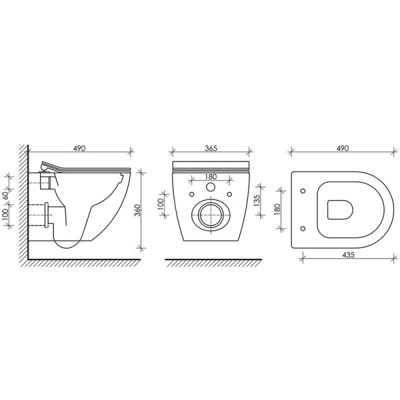 Подвесной безободковый унитаз Ceramicanova Metropol CN4002T Rimless, смыв торнадо, крышка микролифт, сантехфарфор