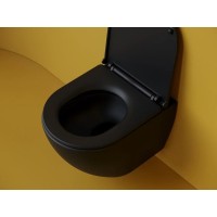 Подвесной унитаз Ceramicanova Metropol CN4002TMB, безободковый, смыв торнадо, крышка-сиденье микролифт, черный матовый, сантехфарфор