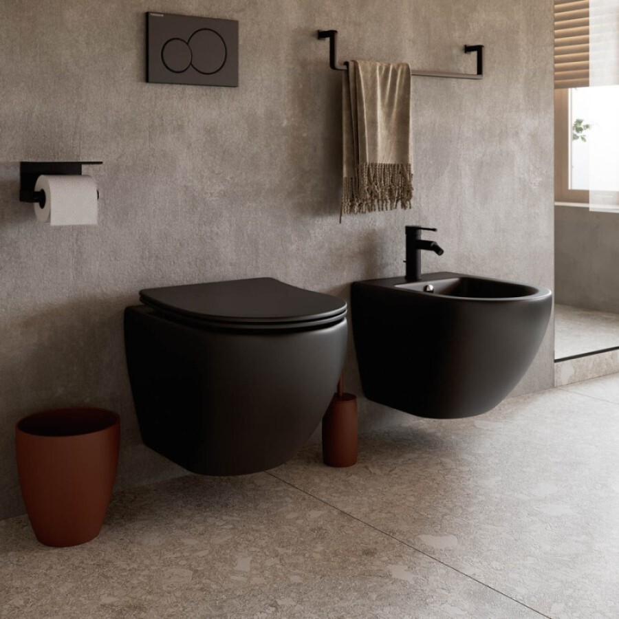 Подвесное биде Ceramicanova Metropol черный матовый, CN4003MB, сантехфарфор