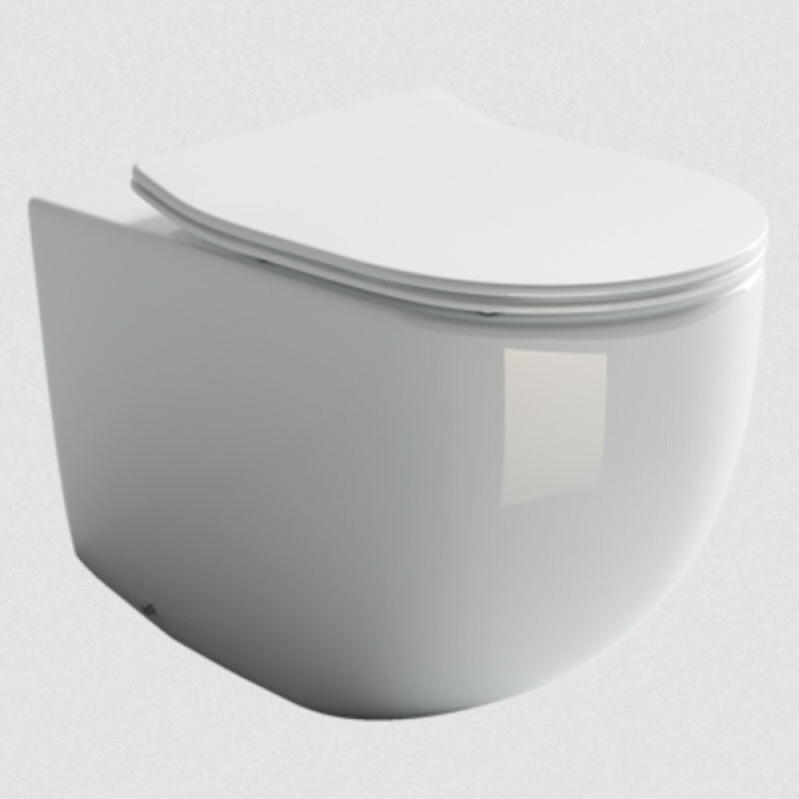Приставной унитаз Ceramicanova Metropol Rimless CN4004 безободковый, с сиденьем Soft Close, сантехфарфор