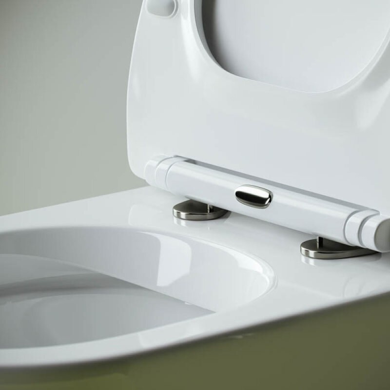 Приставной унитаз Ceramicanova Metropol Rimless CN4004 безободковый, с сиденьем Soft Close, сантехфарфор