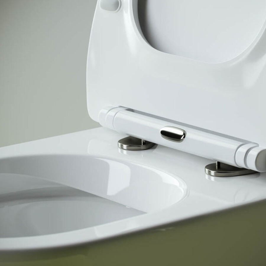 Приставной унитаз Ceramicanova Metropol Rimless CN4004 безободковый, с сиденьем Soft Close, сантехфарфор