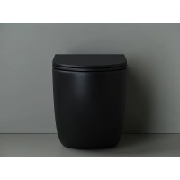 Приставной унитаз Ceramicanova Metropol CN4004MB безободковый, быстросъемная крышка-сиденье микролифт, цвет черный матовый, сантехфарфор