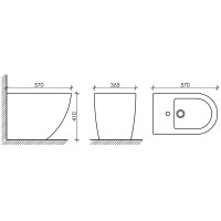 Биде Ceramicanova Metropol CN4005MB, напольное, цвет черный матовый, сантехфарфор