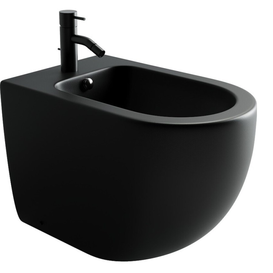Биде Ceramicanova Metropol CN4005MB, напольное, цвет черный матовый, сантехфарфор