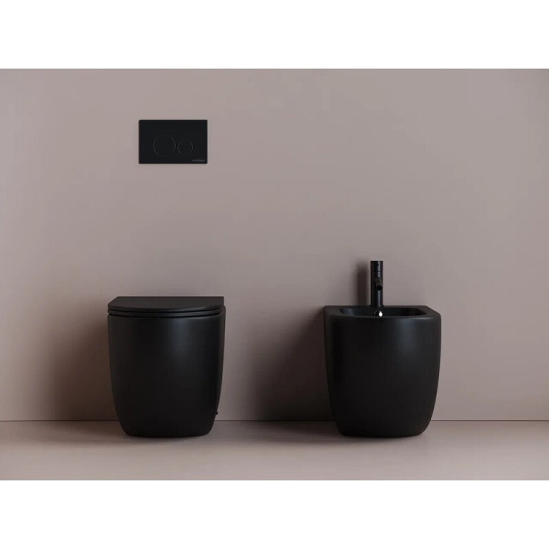 Биде Ceramicanova Metropol CN4005MB, напольное, цвет черный матовый, сантехфарфор