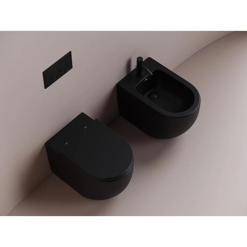 Биде Ceramicanova Metropol CN4005MB, напольное, цвет черный матовый, сантехфарфор
