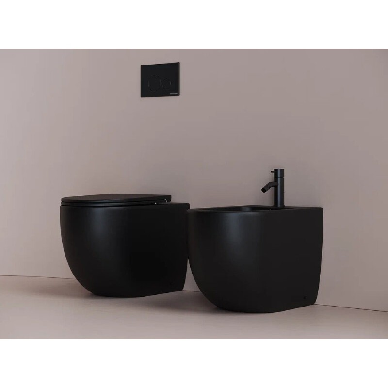 Биде Ceramicanova Metropol CN4005MB, напольное, цвет черный матовый, сантехфарфор