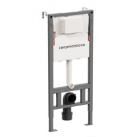 Инсталляция Ceramicanova Balance CN4006_121002MB, с безободковым унитазом Ulma, сиденье микролифт, клавиша Square черная матовая