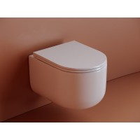 Подвесной унитаз Ceramica Nova Ulma, CN4006, безободковый, крышка-сиденье микролифт, белый, сантехфарфор